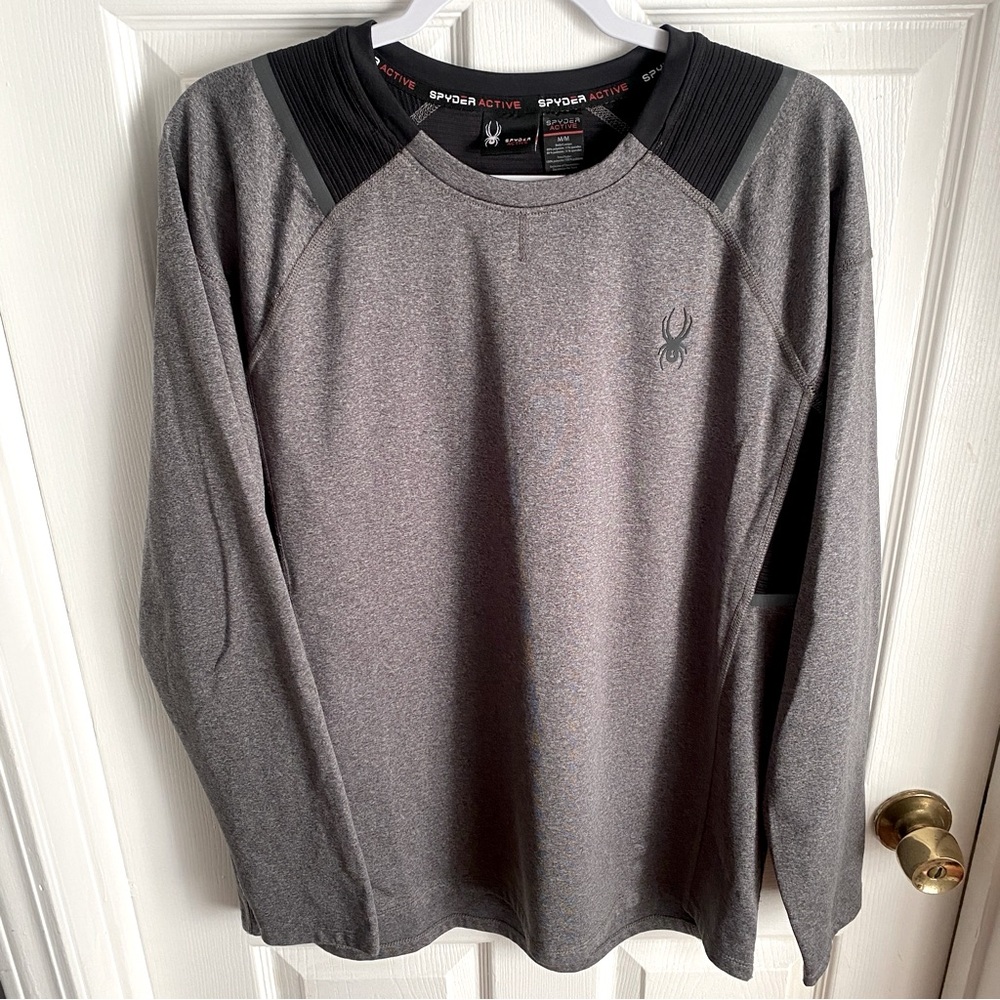 Spyder Gray & Black Athletic Long Sleeve Medium